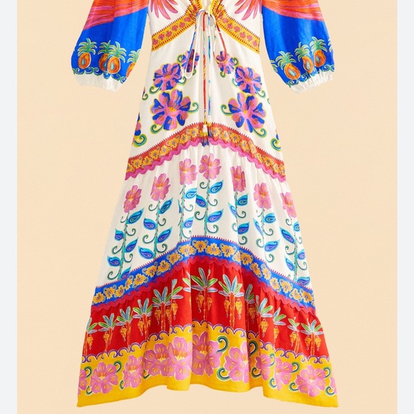 Farm Rio Maxi dress. Vivid Garden. Worn once - Picture 3 of 3